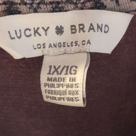 LUCKY BRAND Boho Tapestry Dusty Rose Short Sleeve Shirt Size 1X - Picture 4 of 5